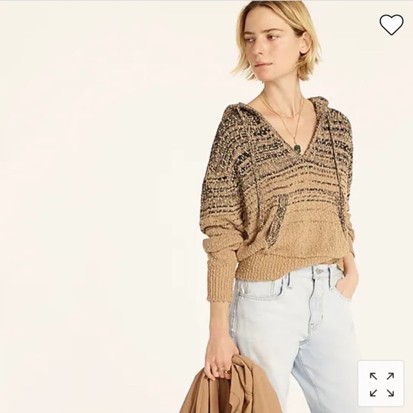 J. Crew Marled Cropped Oversized Hooded Sweater Size S - Picture 1 of 16